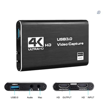 4K USB 3.0 видео карта за заснемане HDMI-съвместим 1080P 30fps HD видео рекордер Grabber за OBS заснемане игра карта на живо