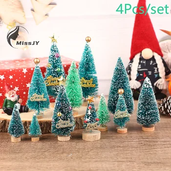 4Pcs/Set 1:12 Къща за кукли миниатюрни коледно дърво кедрово дърво снежинка борова игла дърво градина декор играчка кукла къща аксесоари