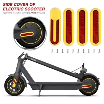 4pcs колело страна декоративен капак електрически скутер страничен капак черупка за M365 M365 Pro / Pro 2 предна задна безопасност отразяващи части