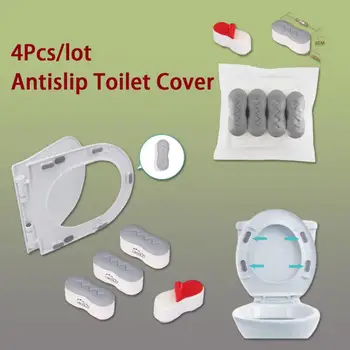 4Pcs / партида против хлъзгане тоалетна капак уплътнение броня самозалепващи седалка омекотяване подложки тоалетна капак CushSeat възглавница дъга стандартна версия