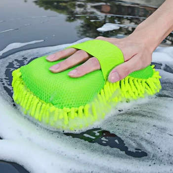 5 броя микрофибърна автомивка гъба почистване Грижа за автомобила Подробни четки Кърпа за миене Авто ръкавици Аксесоари за стайлинг