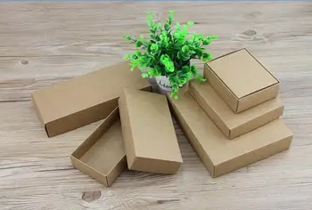 5 размер Бяла/черна/кафява подаръчна кутия Малка крафт хартиена кутия с капак Крафт картонени кутии с панделка Голяма опаковъчна кутия 10бр