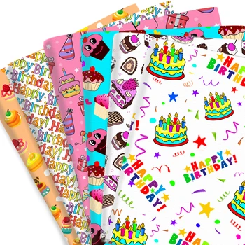 50*145cm Честит рожден ден торта подарък подарък чист или полиестерен памук материал пачуърк шевни тъкани юрган ръкоделие DIY кърпа