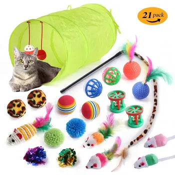 500g Pet Toy Set Котки Хамстери Интерактивен плюшен звук Осъществяване тунел играчка котенца хамстери