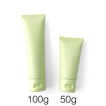 50ml 100ml матово зелена пластмасова козметика изстискване бутилка 50g 100g многократна грим крем лосион контейнер празен пътуване мека тръба