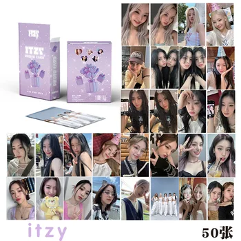 50Pcs/Set Kpop Idol ITZY Lomo Cards Нов албум Yeji Lia Yuna Photocards Фотоалбум Lomo картички Висококачествени пощенски картички Фенове Подаръци