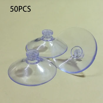 50Pcs Смукателна чаша Заместители на стъклени плотове за маса Всмукване Прозрачен Всякакъв тип Широка гама прозорец Баня Смукателна чаша