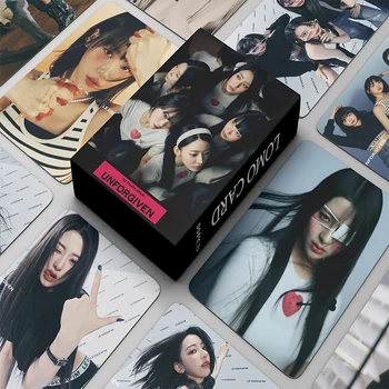 55Pcs/Set Kpop LE SSERAFIM LOMO Cards Нов албум UNFORGIVEN Lomo Cards Photocards Girls Photo Card For Fans Collection Gift