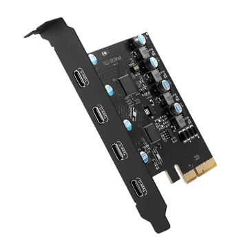 5V PCI-E към USB 3.2Gen2 хъб контролер карта 20Gbps PCI-E към USB3.2Gen2 разширителна карта адаптер за Mac OS/Linux/Windows7/8/10
