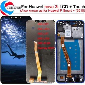 6.3'' За Huawei Nova 3i LCD дисплей INE-LX1r LX2 LX2r сензорен екран дигитайзер събрание замяна за Huawei P Smart Plus LCD
