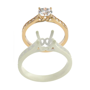 6.5MM център камък готов да лети бяла смола пръстен молдел 3D печат Castable восък мухъл за жена дама сватба enagement подарък
