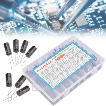 630Pcs 24 Стойности 16-50V 0.1-1000uF електролитен кондензатор асортимент комплект метални електролитни кондензатори ниско напрежение кондензатор комплект