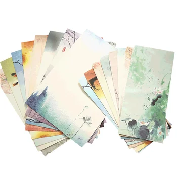8 комплекта китайски стил печат плик и писмо комплект хартии красив модел пликове писане канцеларски плик набор случайни