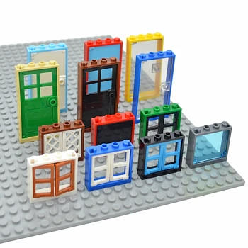 8Pcs/set DIY дебела рамка на вратата на прозорецаСтроителни блокове тухли 1x4x6 Образователна Creative Съвместим 60596 60616 60593 Играчки за деца