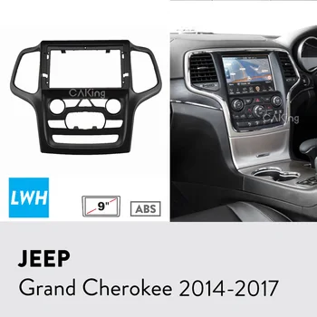 9 инчов автомобилен фасция радио панел за JEEP Grand Cherokee 2013-2021 Dash Kit Инсталиране на конзолата Facia Bezel адаптер Plate Trim Cover