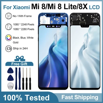 AMOLED за Xiaomi Mi 8 LCD дисплей M1803E1A сензорен екран дигитайзер замяна за Mi 8 Lite LCD Mi 8X младежки екран събрание
