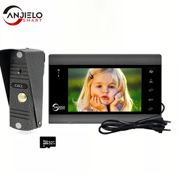 Anjielosmart 7 инчов видеодомофонна камера за наблюдение Защита на сигурността Interfone Residencial Night Vision за апартамент