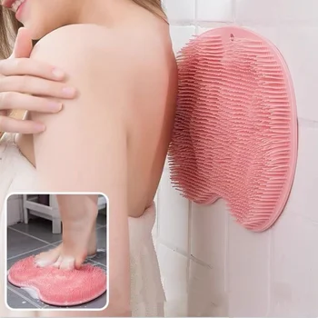 Back Scrubber Силиконов душ масаж Неплъзгаща се вана Измиване на краката Четка за скрубер за тяло TPR Аксесоари за баня Издънка стена Мат