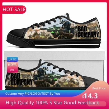Battlefield Low Top Sneakers Hot Cartoon Game Womens Mens Teenager Висококачествени модни обувки Casual Tailor Made Canvas Sneaker