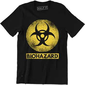 Biohazard символ риза радиоактивна опасност предупреждение токсичен мъжки тениска Tee