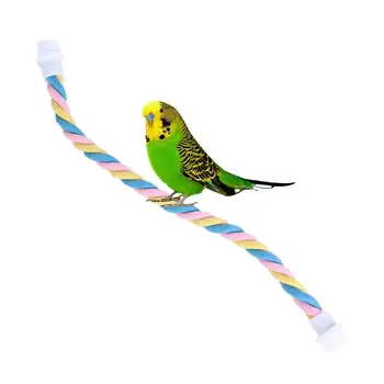Bird въже кацалки памук без миризма Peck дъвчене катерене стоящи бънджи птица играчки въже кацалки играчка за малки до редовни размер