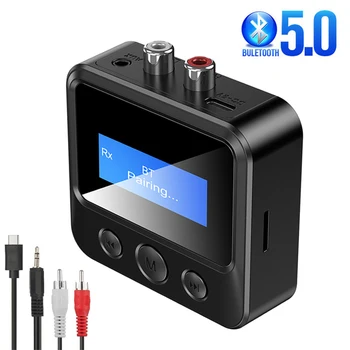 Bluetooth 5.0 предавател приемник EDR безжичен адаптер USB Dongle 3.5mm AUX RCA за телевизор PC слушалки Начало стерео кола HIFI аудио