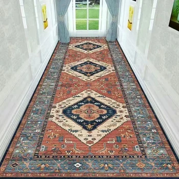 Boho Цветен червен коридор коридор килими спалня хол килим ислям молитва килим кухня килим нехлъзгане баня мат