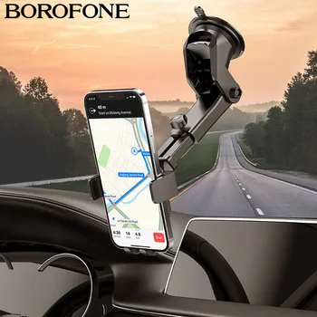 BOROFONE Универсален държач за телефон за кола в автомобилна гравитация Регулируема GPS седалка за iPhone 12 13 Huawei Xiaomi Samsung
