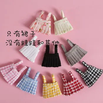 Candy Colors Doll Clothes Lovely Grid Overall Плисирана пола за Ob11, Mollys, obitsu 11,1/12 BJD кукла аксесоари облекло за D