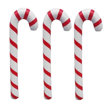 Candy бастуни 3Pcs 87Cm Коледа надуваеми бонбони бастуни гигантски бонбони бастуни балони взриви патерица коледно дърво висящи