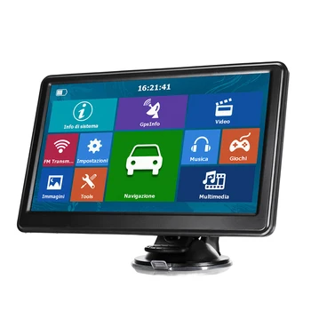 Car GPS FM предавател 7 инчов HD автомобил GPS навигатор 256MB+16G преносим сателитен навигатор Гласово напомняне Двойна система 3D с карта
