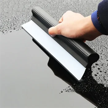 Car Гъвкава мека силиконова чистачка за почистване на прозорци Скрепер за стъкло Силиконов удобен гумен автоматичен острие Clean Scraping Film Scraper