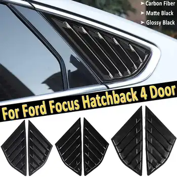 Carbon Fiber Color Rear Quarter Panel Window Side Louvers Vent Cover Sticker Trim For Ford For Focus Hatchback 4 Door 2012-2018