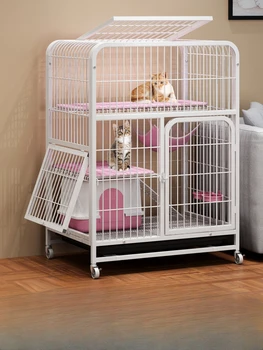Cat Cage, Cat Villa, Home, Indoor with Toilet, Large Free Space, Two Floor Cat Nest, Cat House, Cat House
