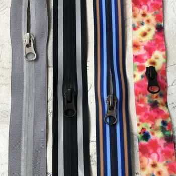 Colorful 3# 5# Найлон кратко отпечатани цип за дрехи чанта отразяващи DIY шиене водоустойчив цип