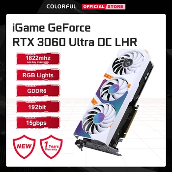 Colorful iGame GeForce RTX 3060 12GB Ultra Gaming графична карта GDDR6 192Bit Овърклок с един ключ NVIDIA GPU RGB леки видеокарти