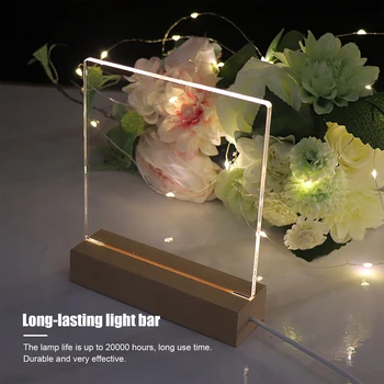 Creative LED дърво дисплей база правоъгълник кристал USB осветена стойка за смола изкуство декоративни орнаменти детски подаръци