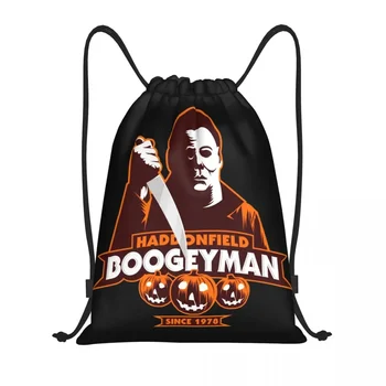 Custom Майкъл Майърс Хелоуин филм на ужасите шнур чанти мъже жени лек спорт фитнес съхранение раница