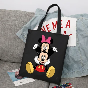 Disney Мики Мини Маус пазарска чанта чанта сгъваема многократна употреба кърпа купувач Harajuku чанта студент платно голяма пазарска чанта