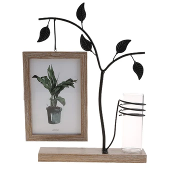 DIY 4x6 двойни страни дисплей семейство картина рамка със стъкло терариум ваза цветни растения за дома общежитие стая декорация F19B