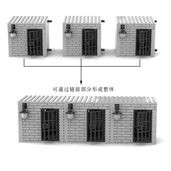 DIY moc монтаж сцена малки частици градивни блокове улица изглед полицейски участък затворник джедай оцеляване затвор голяма клетка