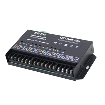 DIY Автономен програмен контролер 12Way програмируем USB DIY LED RGB контролер за 3528 5050 лентов модул