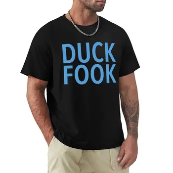 Duck Fook тениска черни аниме извънгабаритни плодове на тъкачния стан мъжки тениски
