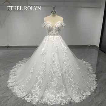 ETHEL ROLYN Бална рокля Сватбени рокли за жени 2023 Булка скъпа от рамото апликация Sequined мъниста сватбена рокля