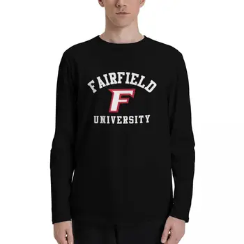 Fairfield University stags Тениски с дълъг ръкав Персонализирана тениска Черни тениски Тениска Тениска Корейска мода Мъжки дрехи