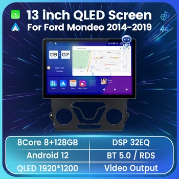 FYT7862S QLED Full-Fit екран Android 12 кола радио видео плейър за Ford Mondeo 2014-2019 охлаждащ вентилатор Al Voice 360 Panorama 2Din