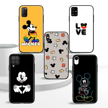 G-49 Mickey Mouse Черен мек силиконов калъф за Huawei Y6 Y7 Y9 Prime 2018 2019 Y6P Y6S Y8P Y8S Y9A Y9S