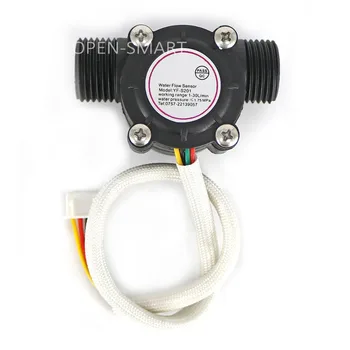 G1/2 Сензор за воден поток Хол Разходомер Температурен сензор Турбинен разходомер Измерване на температурата / водния поток XH-4P за Arduino