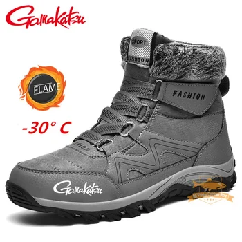 Gamakatsu Риболовни обувки Мъже Жена Зима Плюс кадифе Студоустойчиви Топло нехлъзгащи се водоустойчиви ботуши за сняг Външни туристически обувки