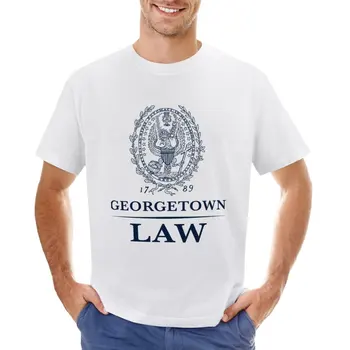 Georgetown Law Seal Класическа тениска пот хипи дрехи обикновен корейски мода тежки тегло тениски за мъже